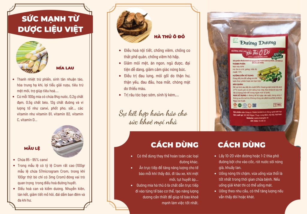 Đường mía Hà Thủ Ô 1kg