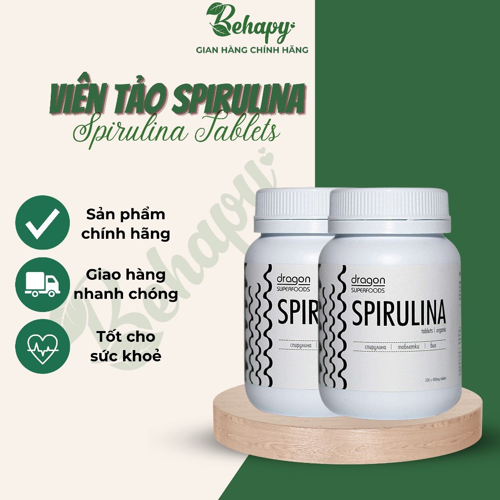 Viên tảo Spirulina Hữu cơ 80gr - 200v - Dragon