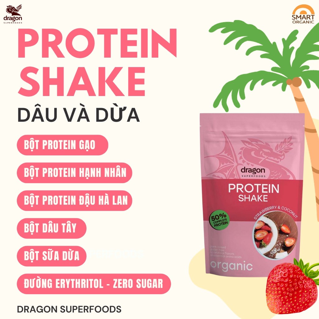 Protein shake dâu và dừa 450gr - Dragon