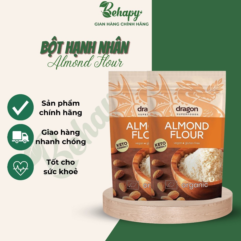 Bột Hạnh Nhân Hữu Cơ 50% Protein 200gr - Dragon