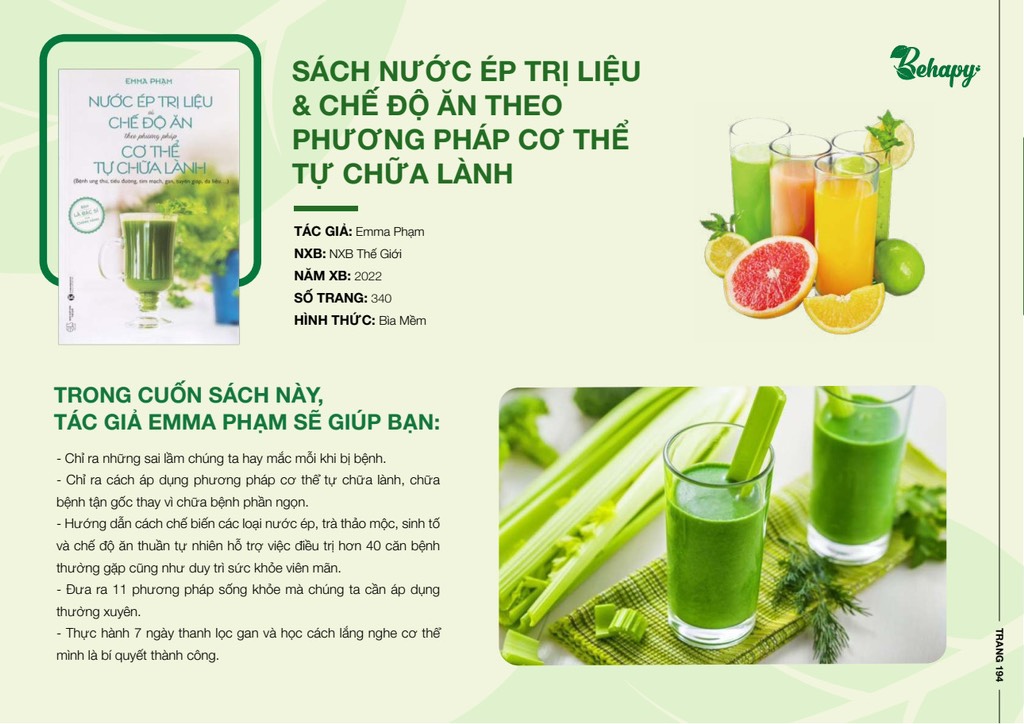 Sách Nước Ép Trị Liệu & Chế Độ Ăn Theo Phương Pháp Cơ Thể Tự Chữa Lành – Emma Phạm