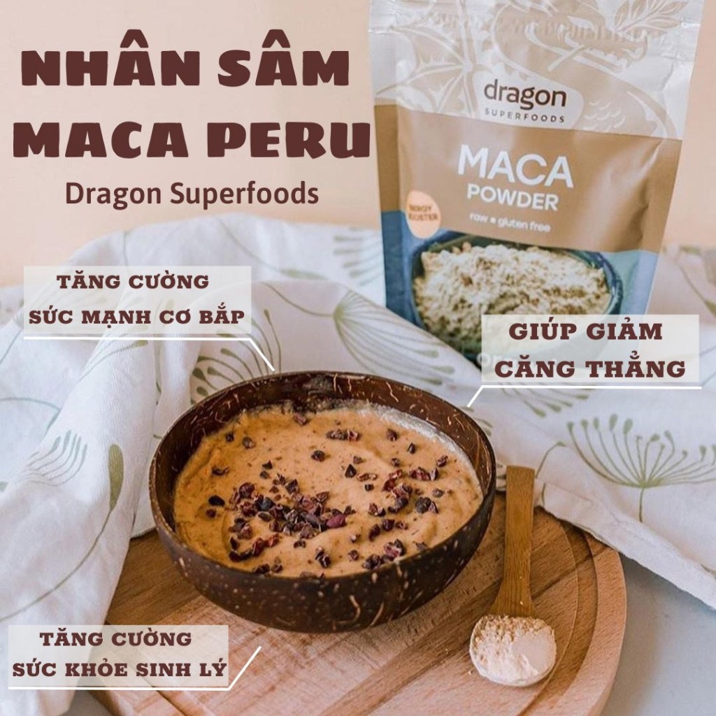 Bột nhân sâm Maca nâu hữu cơ 200gr - Dragon