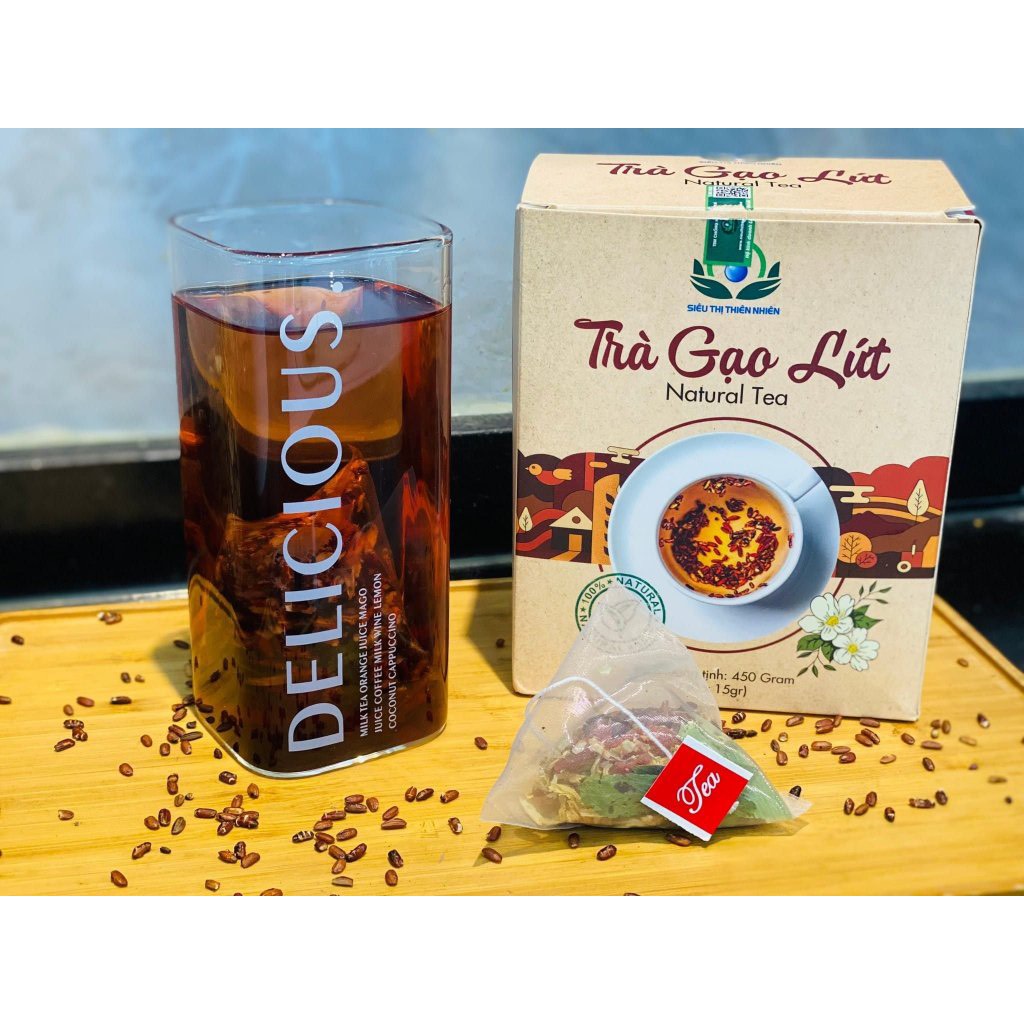 Trà gao lứt túi lọc 450gr 30 gói