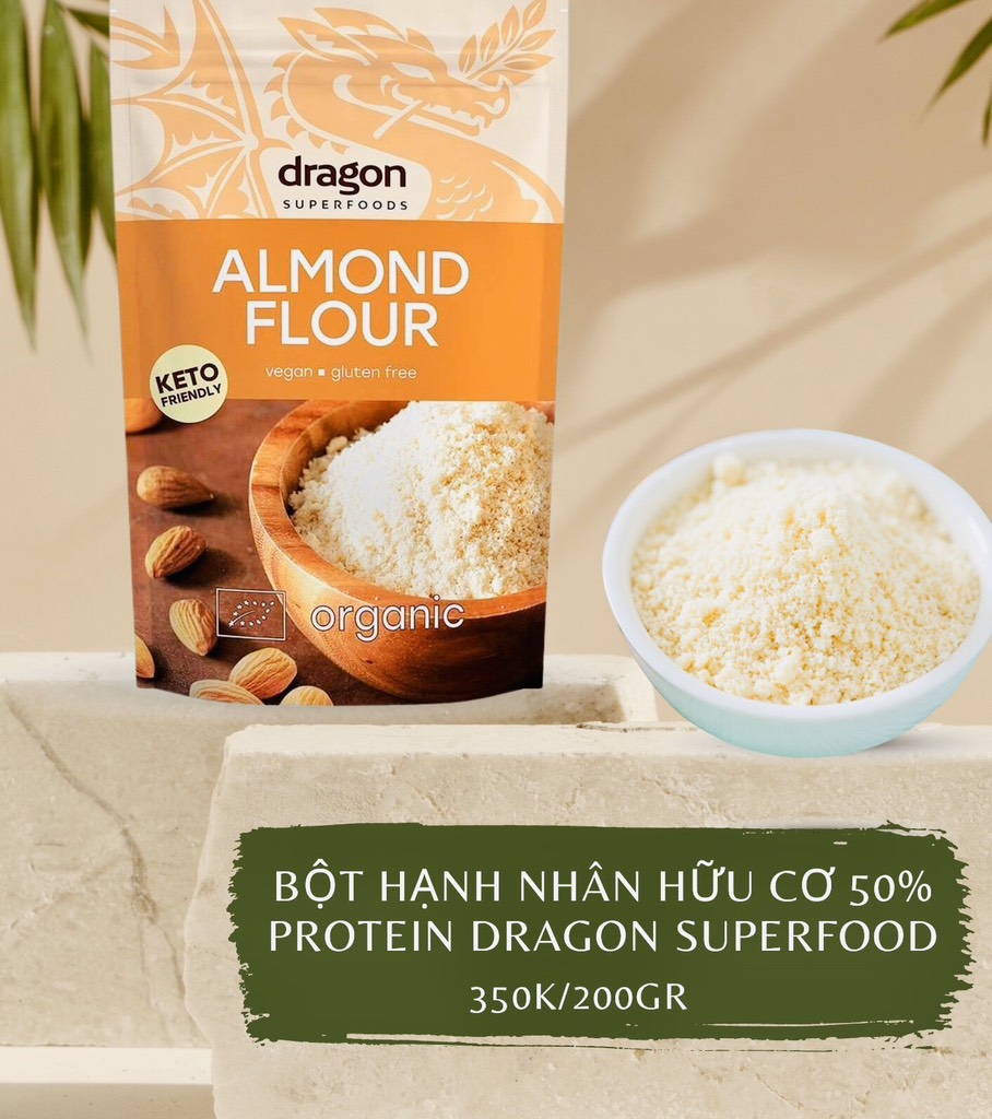 Bột Hạnh Nhân Hữu Cơ 50% Protein 200gr - Dragon