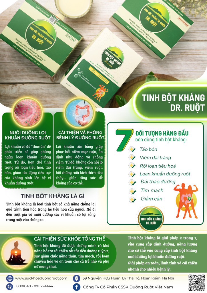Tinh bột kháng Kids 18% 200gr - Dr Ruột
