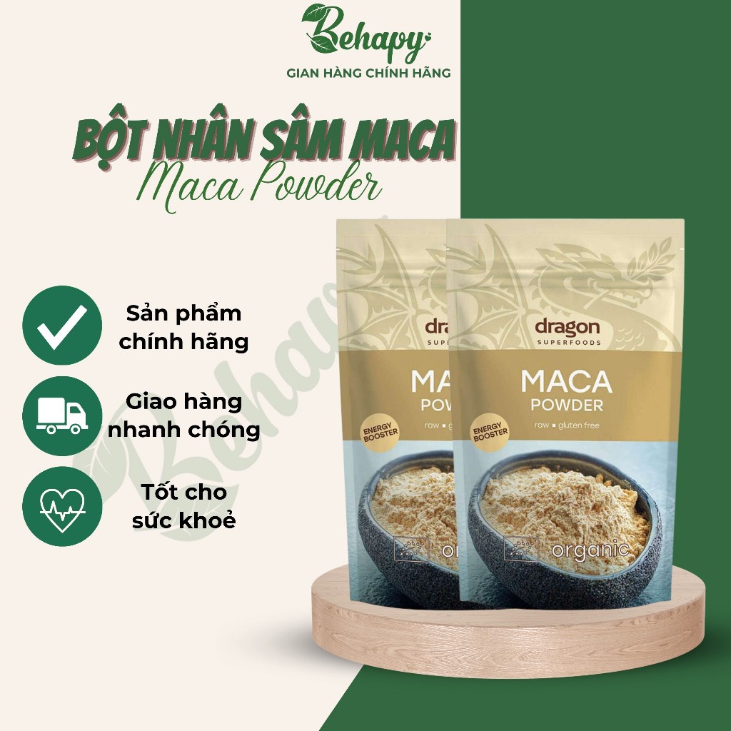 Bột nhân sâm Maca nâu hữu cơ 200gr - Dragon