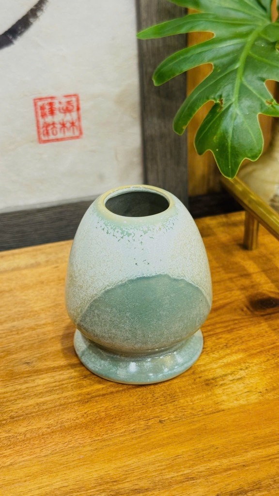 Combo Bát Chawan và Đế đỡ chổi chasen matcha