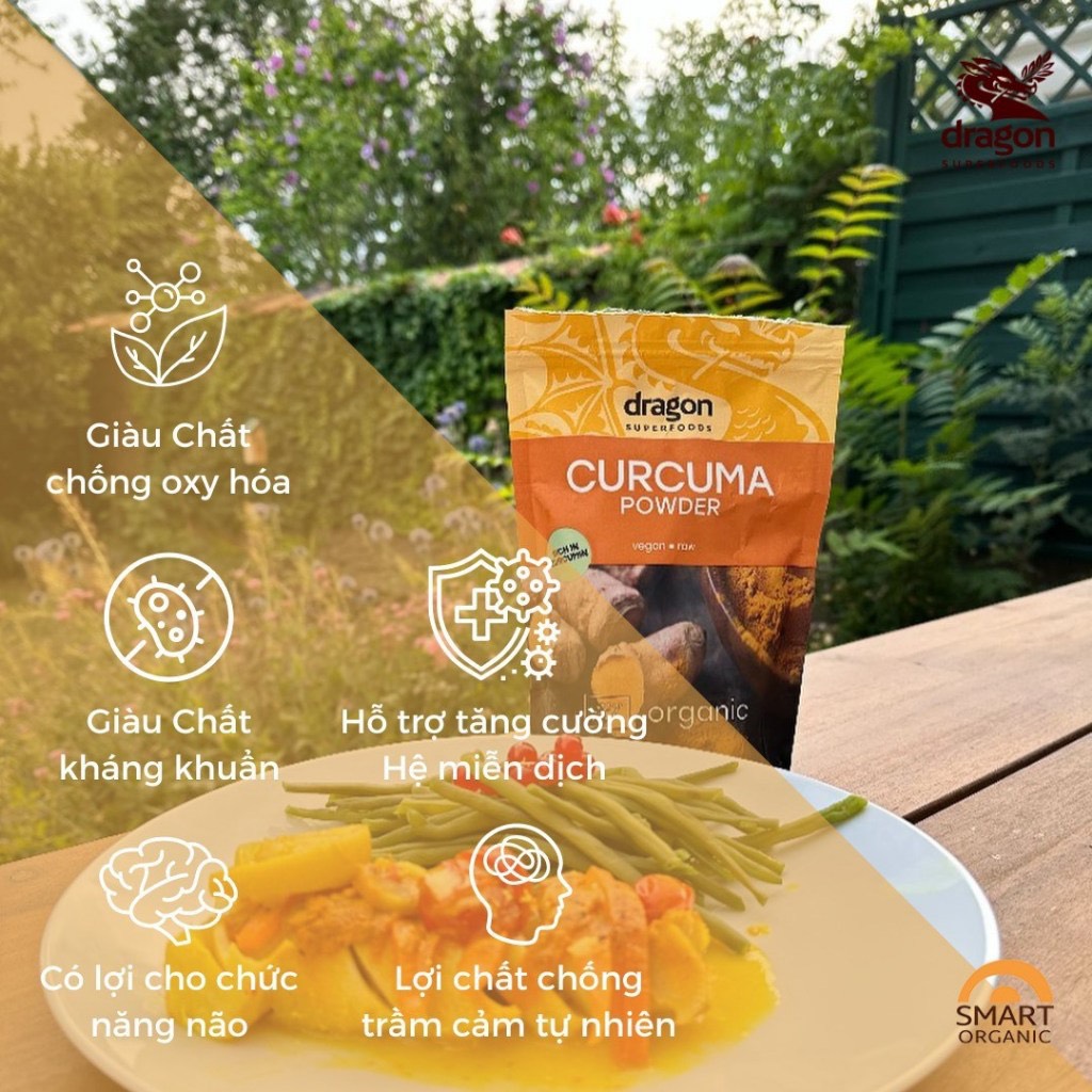 Bột nghệ nguyên chất hữu cơ 150gr Dragon