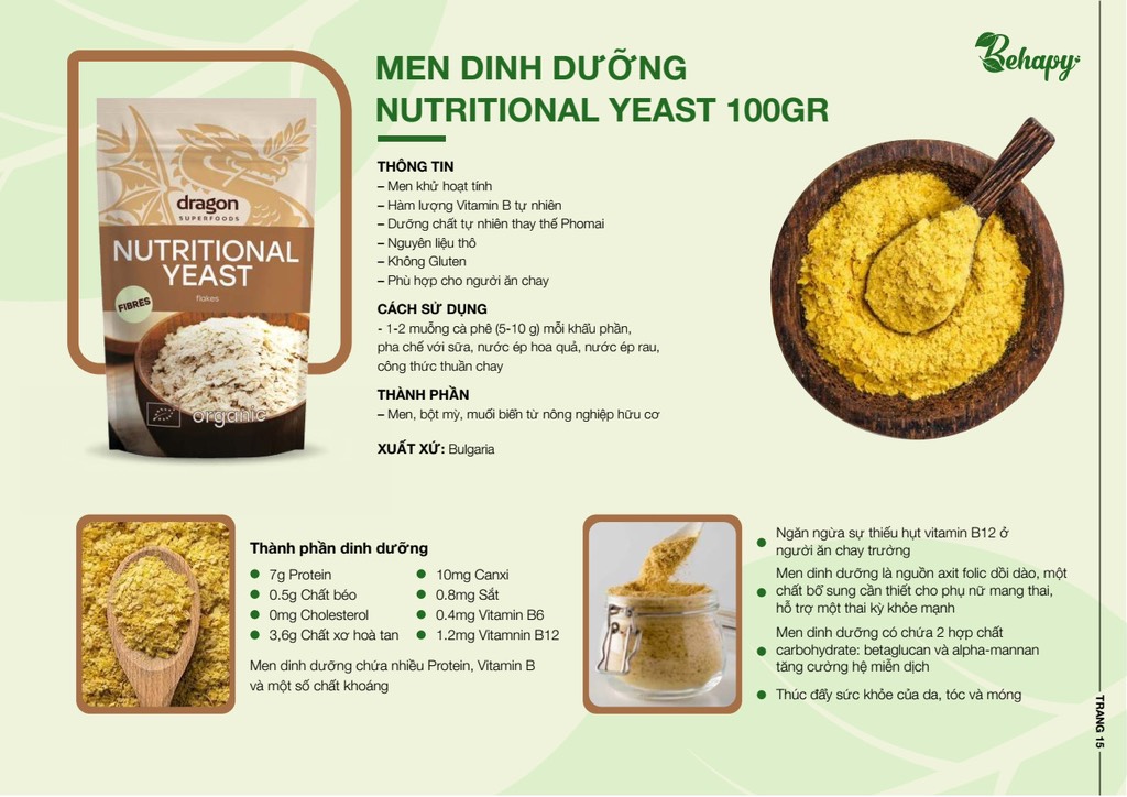 Men dinh dưỡng nutritional yeast 100gr - Dragon