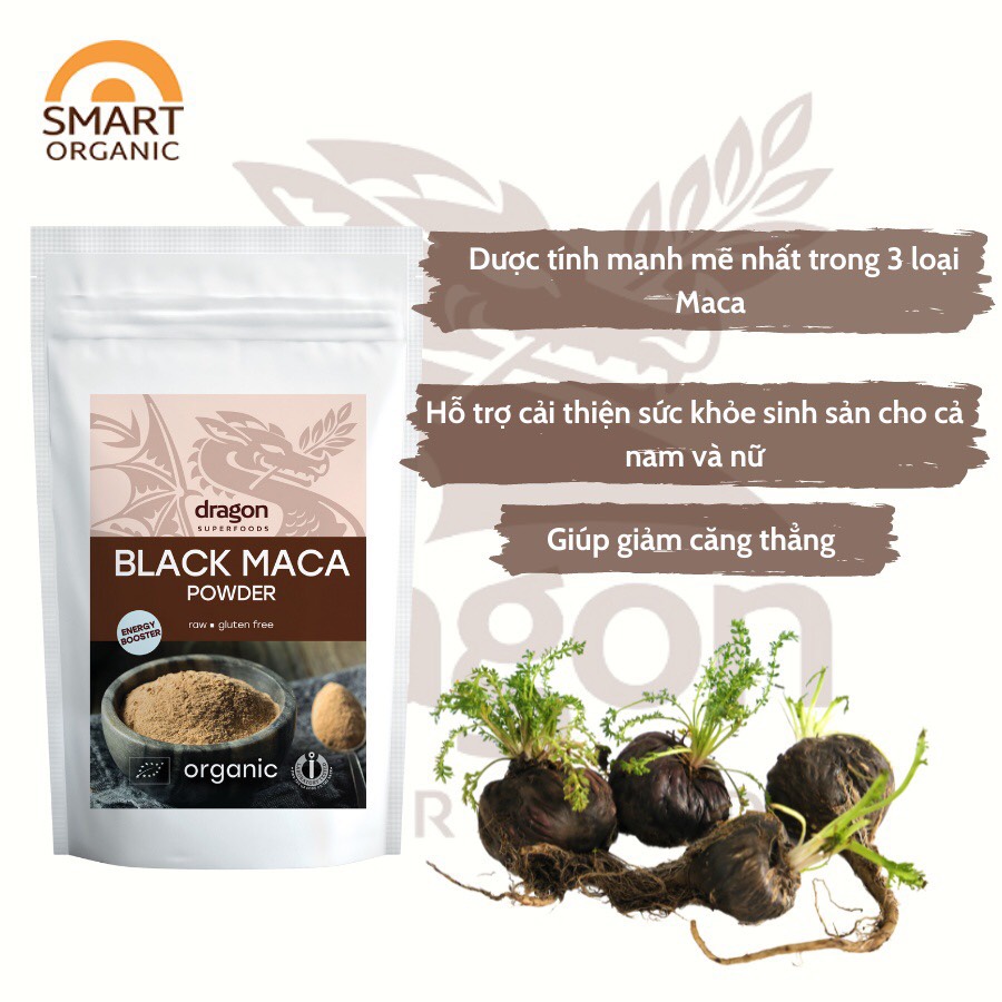 Bột nhân sâm Maca đen Peru Hữu cơ 200gr - Dragon