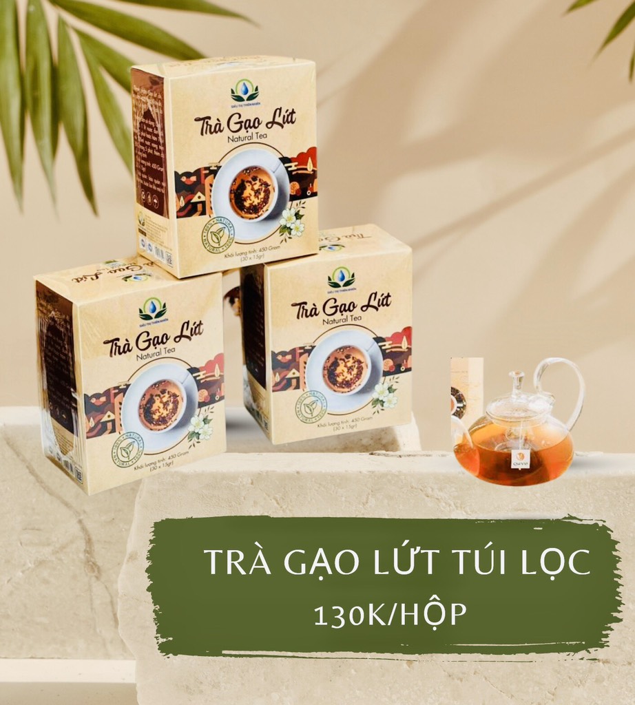 Trà gao lứt túi lọc 450gr 30 gói