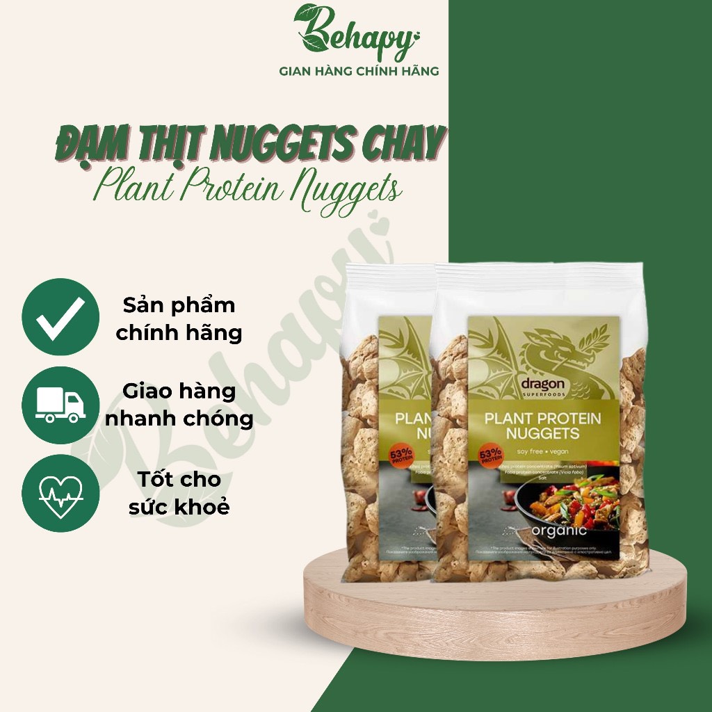 Đạm protein thịt Nugget chay hữu cơ 150gr - Dragon