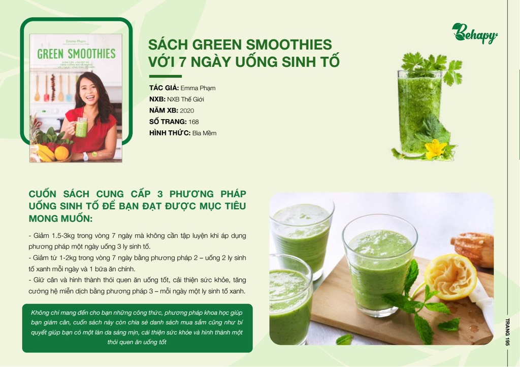 Sách Green Smoothies Với 7 Ngày Uống Sinh Tố Emma Phạm