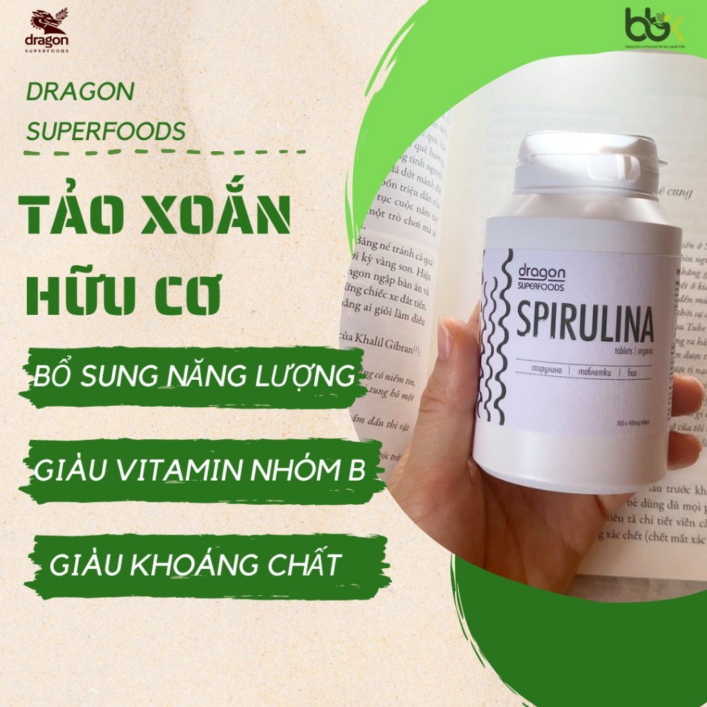 Viên tảo Spirulina Hữu cơ 80gr - 200v - Dragon