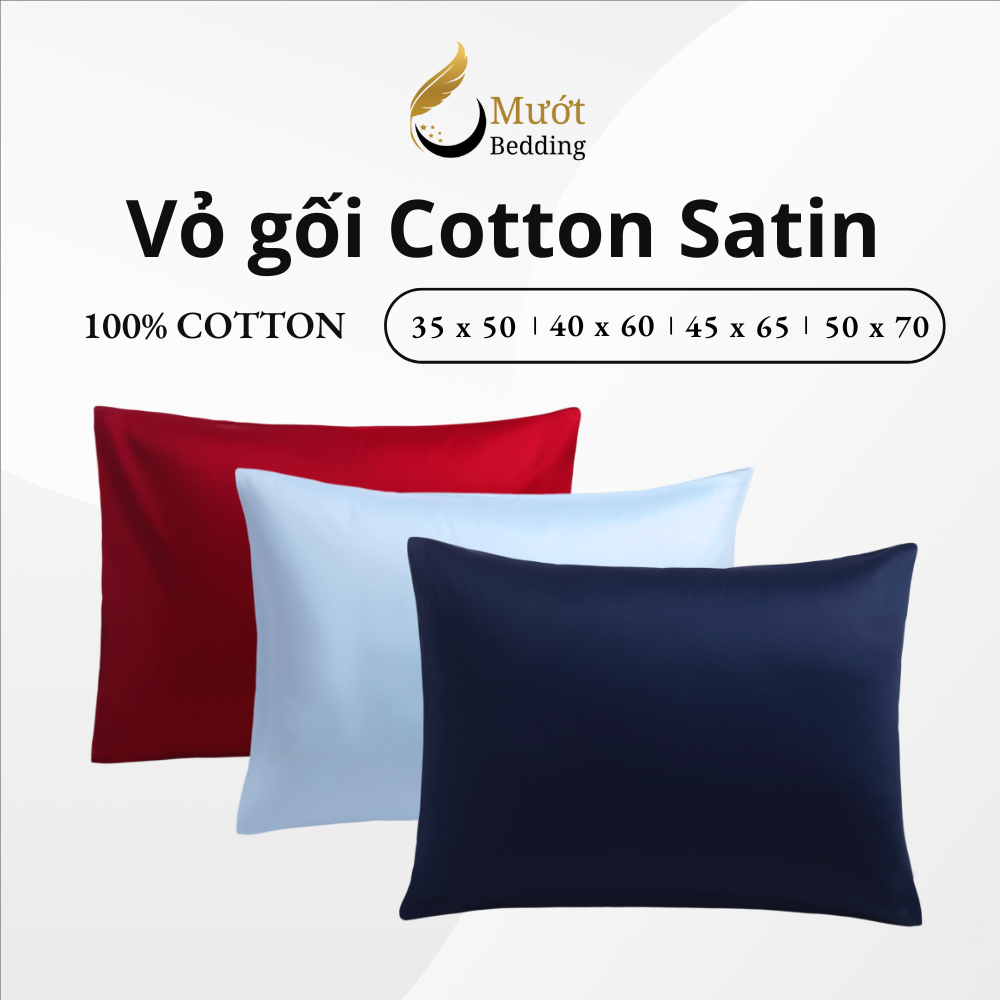 Vỏ gối trơn màu Mướt bedding mịn mướt sử dụng văn phòng, gia đình, du lịch