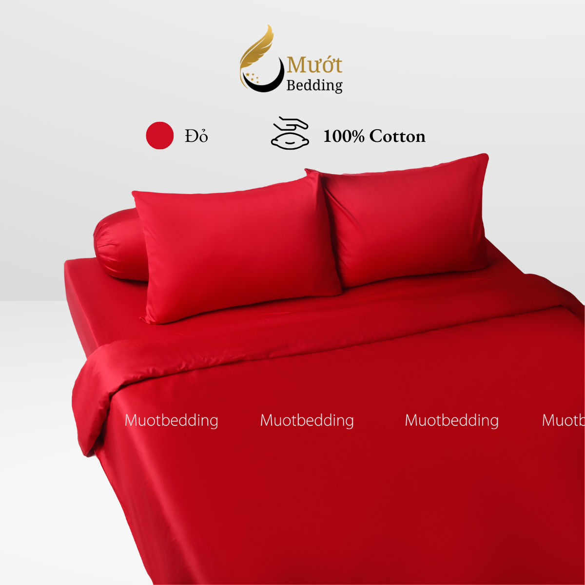 Bộ chăn ga gối Cotton Satin trơn màu cao cấp Mướt bedding đầy đủ size, set gồm Vỏ chăn + ga giường + vỏ gối nằm