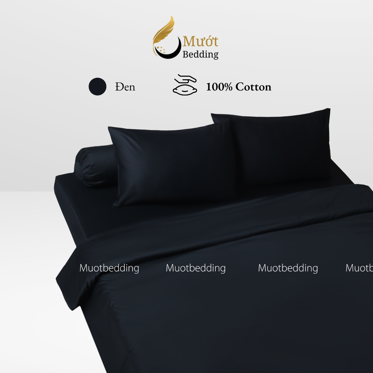 Bộ chăn ga gối Cotton Satin trơn màu cao cấp Mướt bedding đầy đủ size, set gồm Vỏ chăn + ga giường + vỏ gối nằm