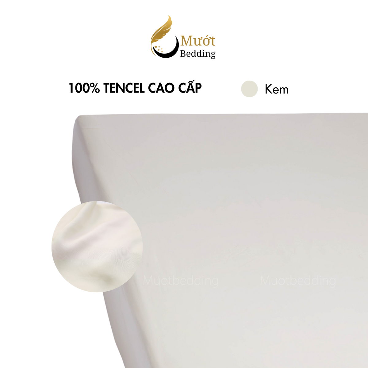 Ga giường Lụa Tencel Mướt Bedding cao cấp trơn màu, drap bo chun đầy đủ kích thước