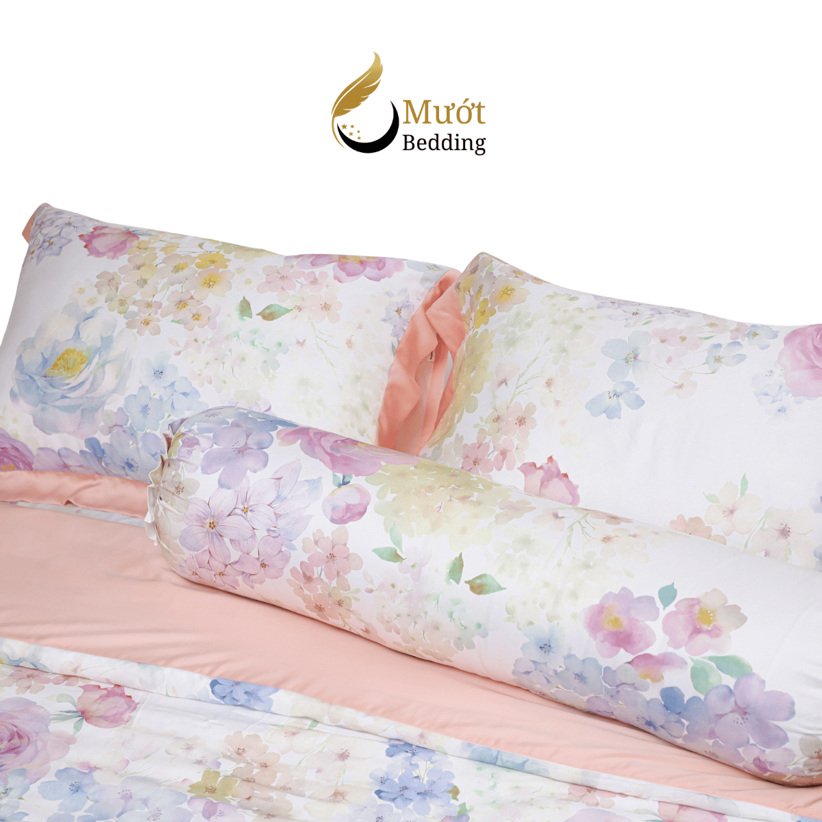 Bộ ga giường Mướt bedding chất liệu lụa Tencel bộ 5 món gồm chăn cao cấp đầy đủ size giường