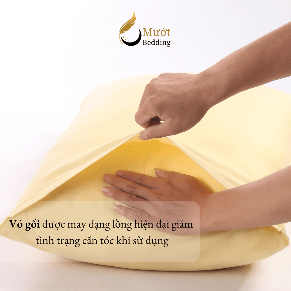 Vỏ gối trơn màu Mướt bedding mịn mướt sử dụng văn phòng, gia đình, du lịch