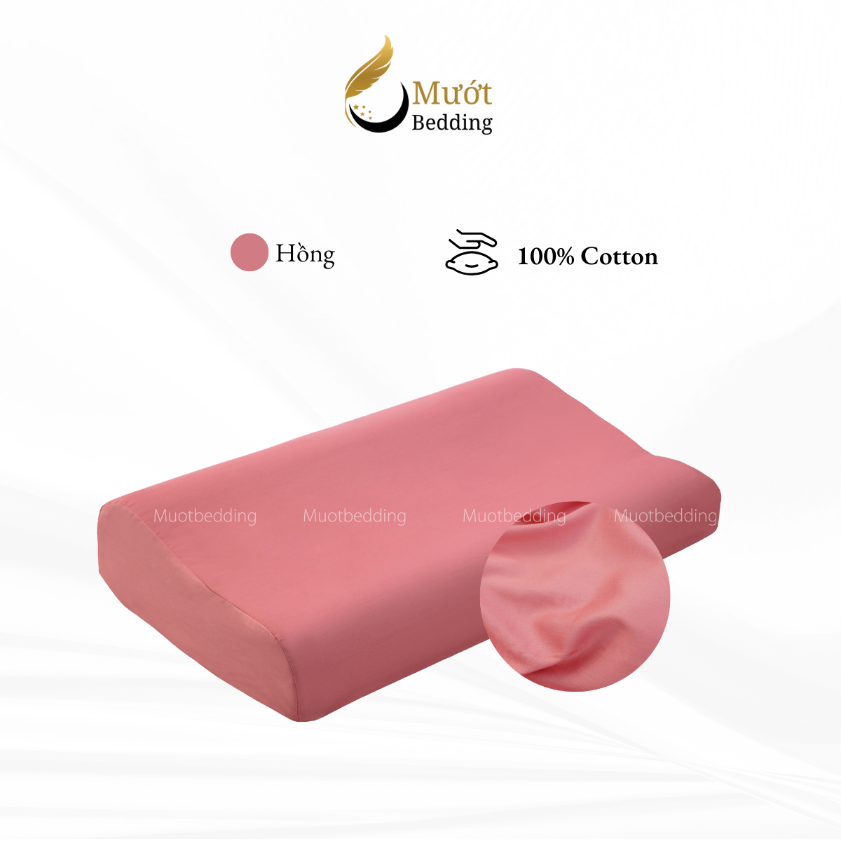 Vỏ gối cao su non Cotton Satin Mướt Bedding trơn màu cao cấp, bao áo gối Memory Foam đầy đủ size