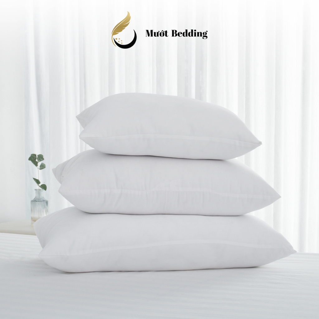 Gối nằm, ruột gối Mướt bedding chất liệu gòn lông vũ cao cấp đầy đủ size 40x60, 50x70, gối ôm