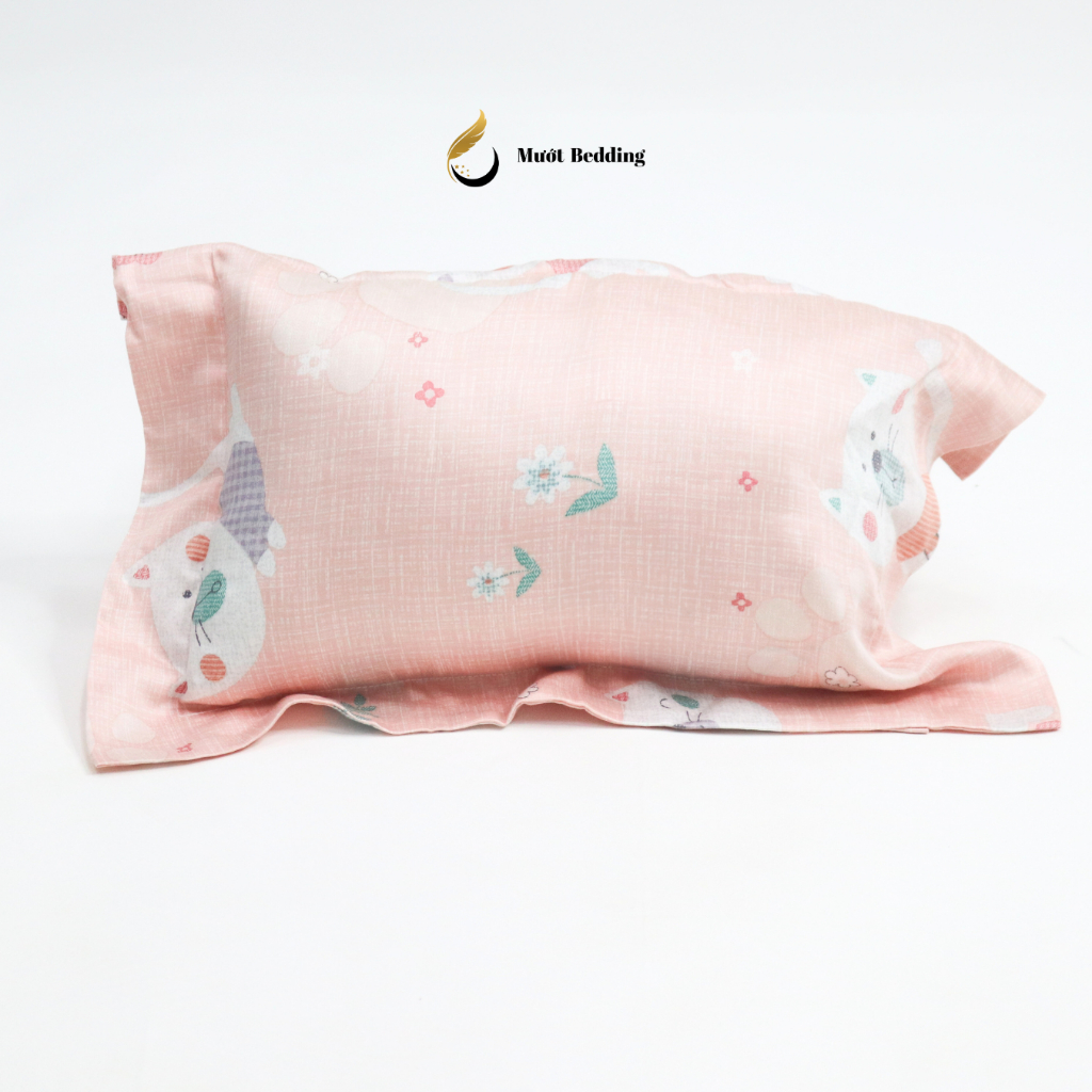 Gối nằm (ruột + vỏ) cho bé sơ sinh, trẻ em chất liệu Cotton/Tencel Size 25x35cm Mướt Bedding
