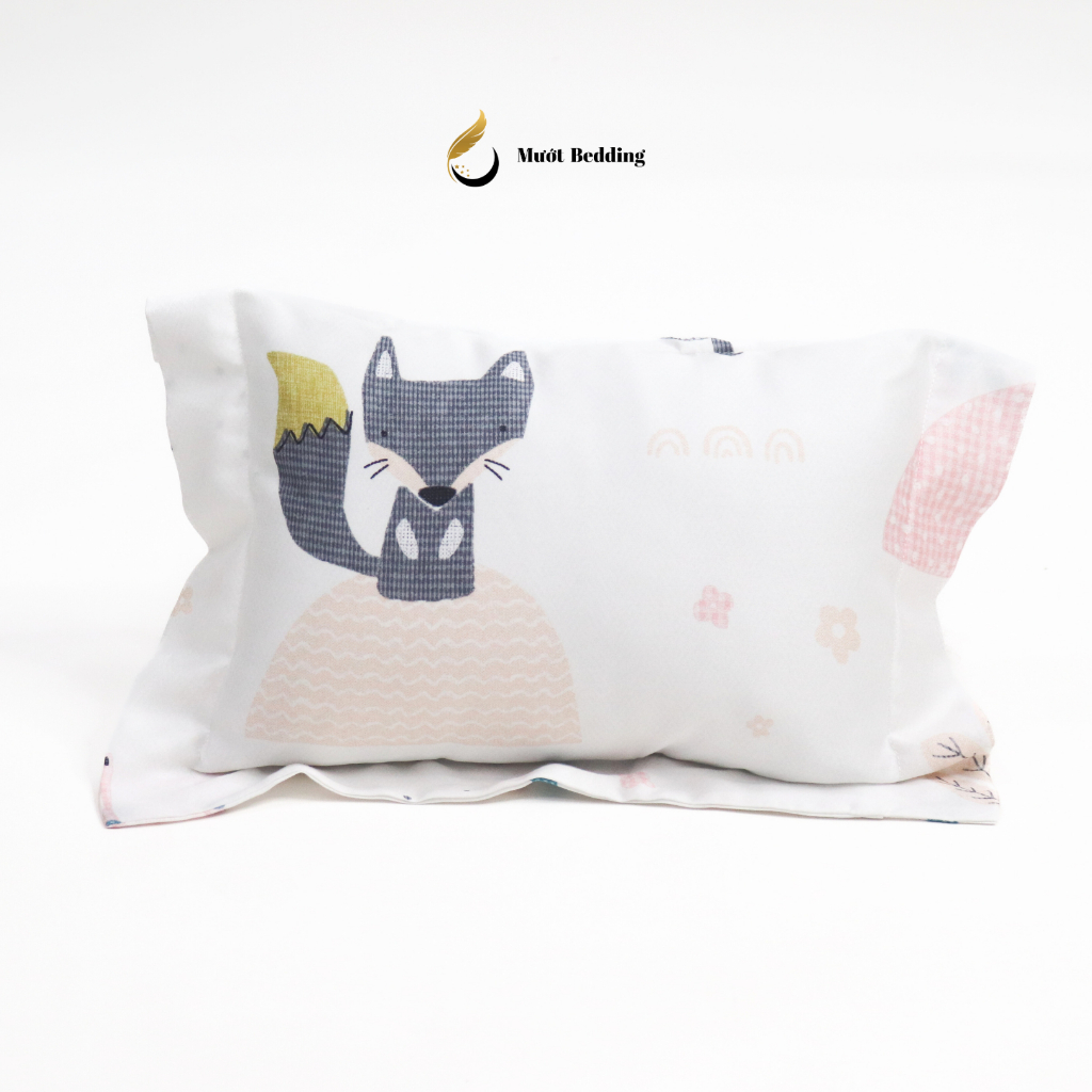 Gối nằm (ruột + vỏ) cho bé sơ sinh, trẻ em chất liệu Cotton/Tencel Size 25x35cm Mướt Bedding