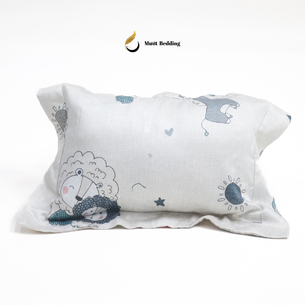 Gối nằm (ruột + vỏ) cho bé sơ sinh, trẻ em chất liệu Cotton/Tencel Size 25x35cm Mướt Bedding