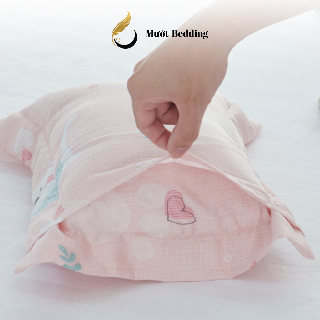 Gối nằm (ruột + vỏ) cho bé sơ sinh, trẻ em chất liệu Cotton/Tencel Size 25x35cm Mướt Bedding