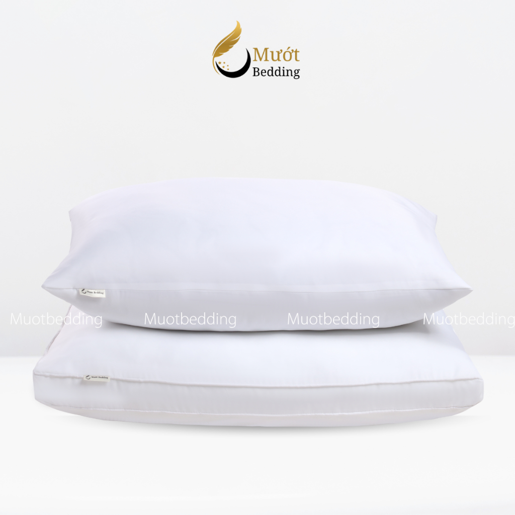Gối nằm, ruột gối Mướt bedding chất liệu gòn lông vũ cao cấp đầy đủ size 40x60, 50x70, gối ôm