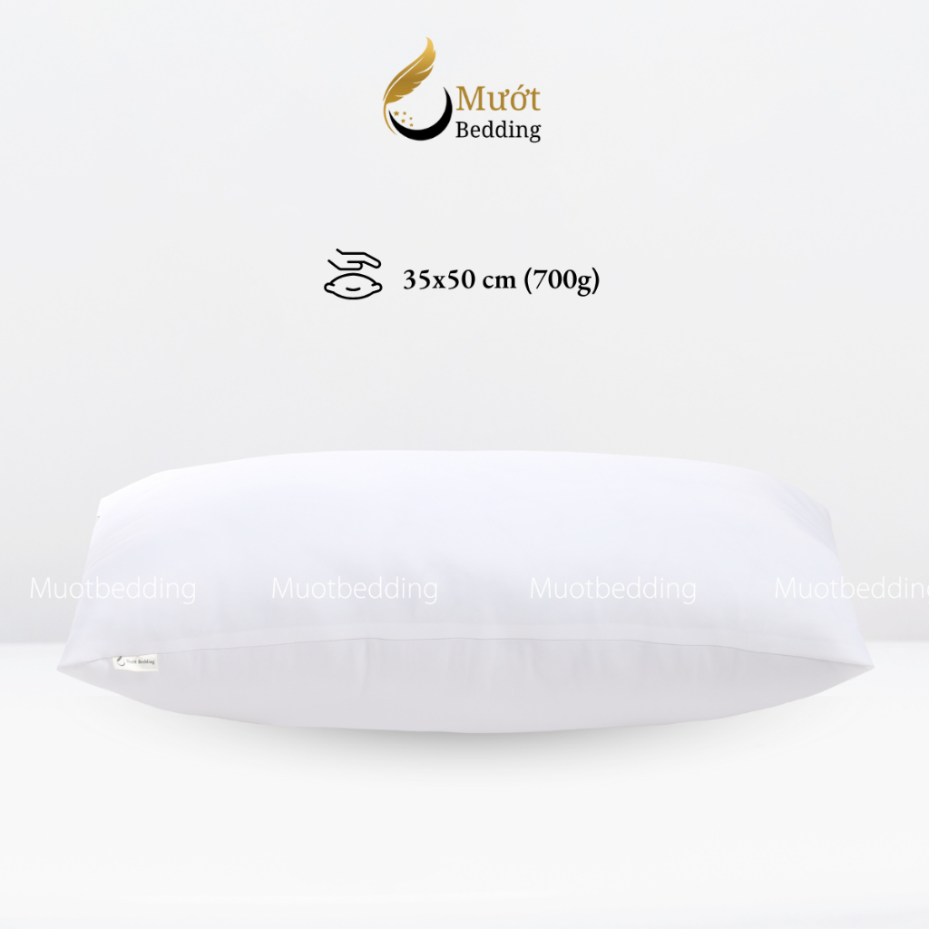 Gối nằm, ruột gối Mướt bedding chất liệu gòn lông vũ cao cấp đầy đủ size 40x60, 50x70, gối ôm