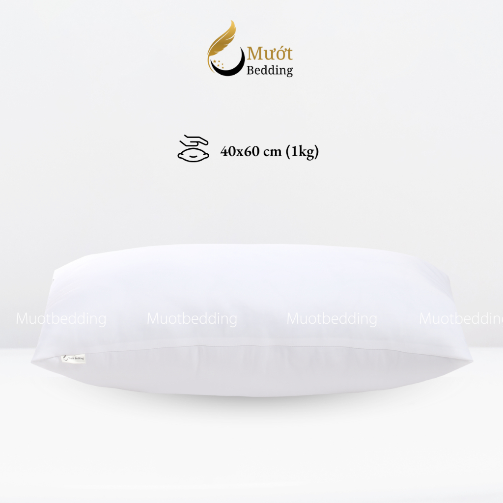 Gối nằm, ruột gối Mướt bedding chất liệu gòn lông vũ cao cấp đầy đủ size 40x60, 50x70, gối ôm