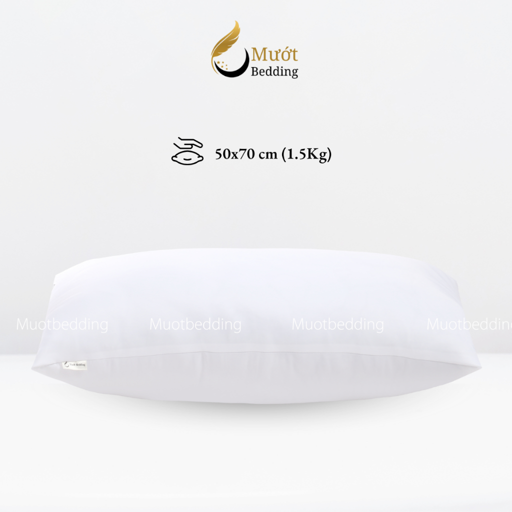 Gối nằm, ruột gối Mướt bedding chất liệu gòn lông vũ cao cấp đầy đủ size 40x60, 50x70, gối ôm