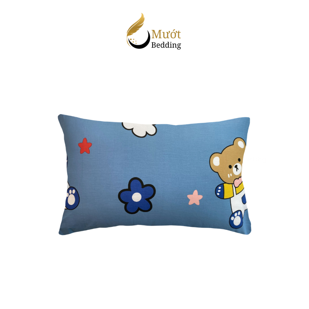 Vỏ gối Cotton 100% cao cấp nhiều họa tiết Mướt bedding Size 50x70 cm mềm mại, thấm hút tốt, áo gối dạng lồng bền đẹp