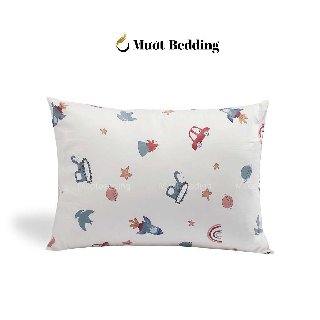 Vỏ gối Cotton 100% cao cấp nhiều họa tiết Mướt bedding Size 50x70 cm mềm mại, thấm hút tốt, áo gối dạng lồng bền đẹp