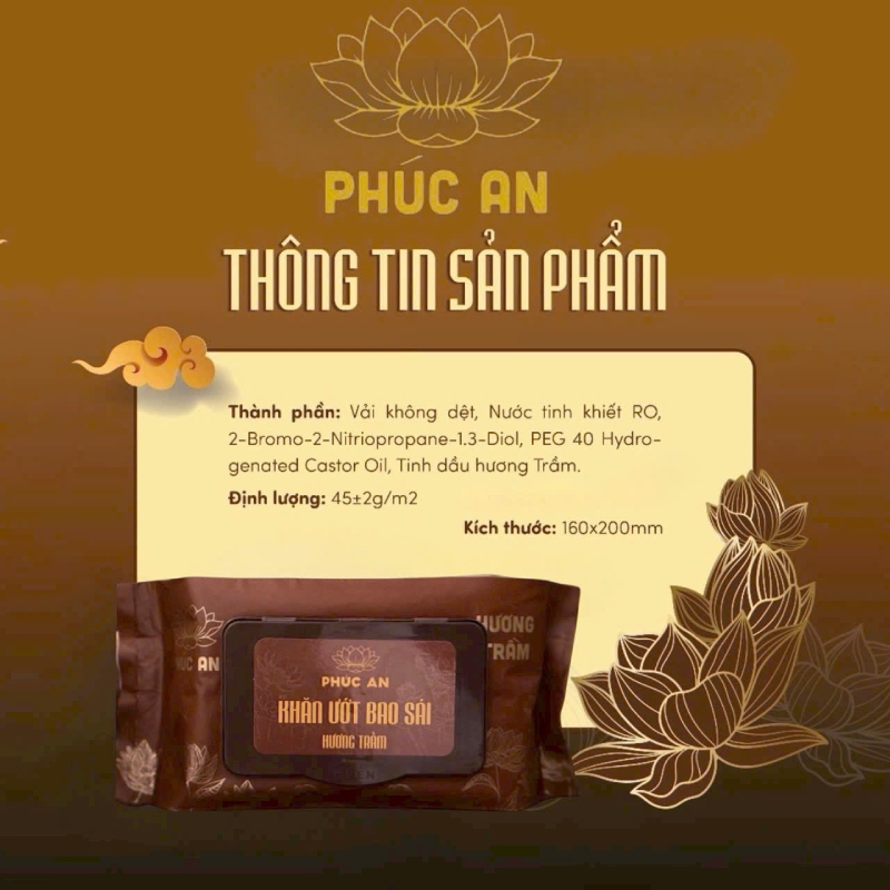 1 Gói Khăn Uớt Bao Sái Hương Trầm Phúc An 4