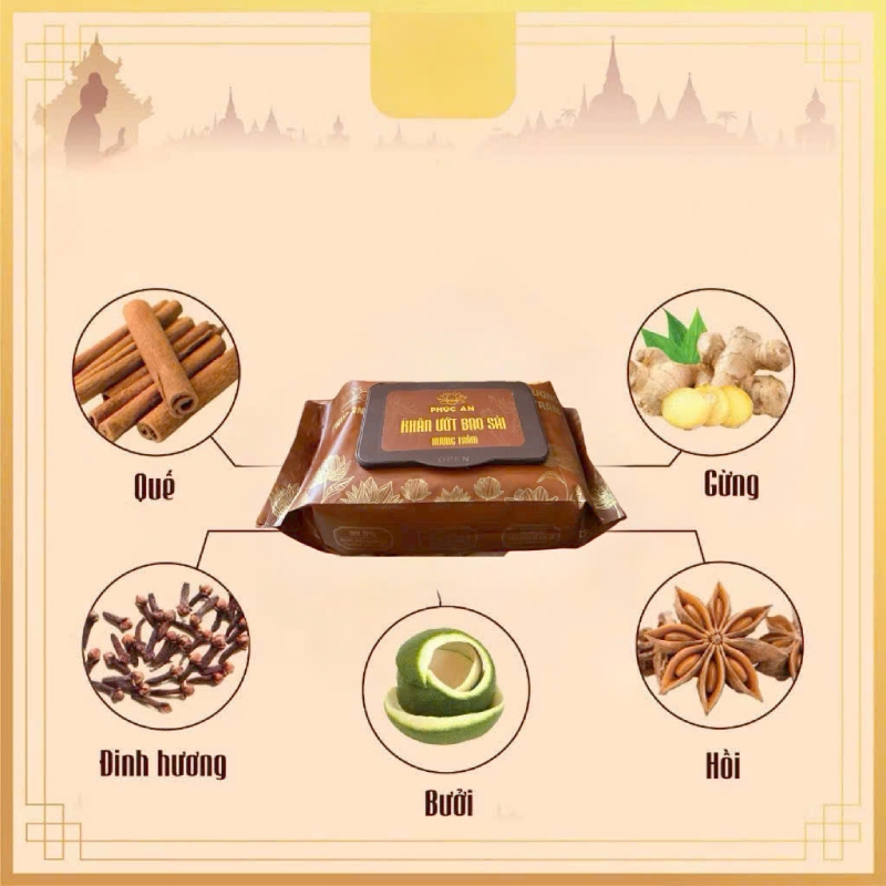 1 Gói Khăn Uớt Bao Sái Hương Trầm Phúc An 5