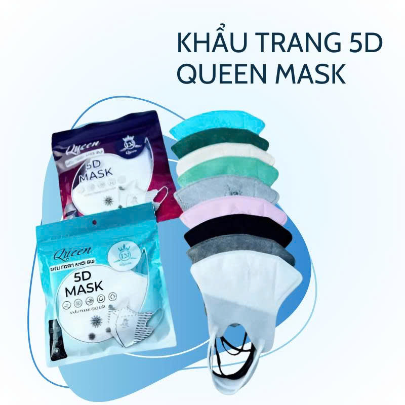 1 Hộp 100 Cái Khẩu Trang 5D Queen Mask 4
