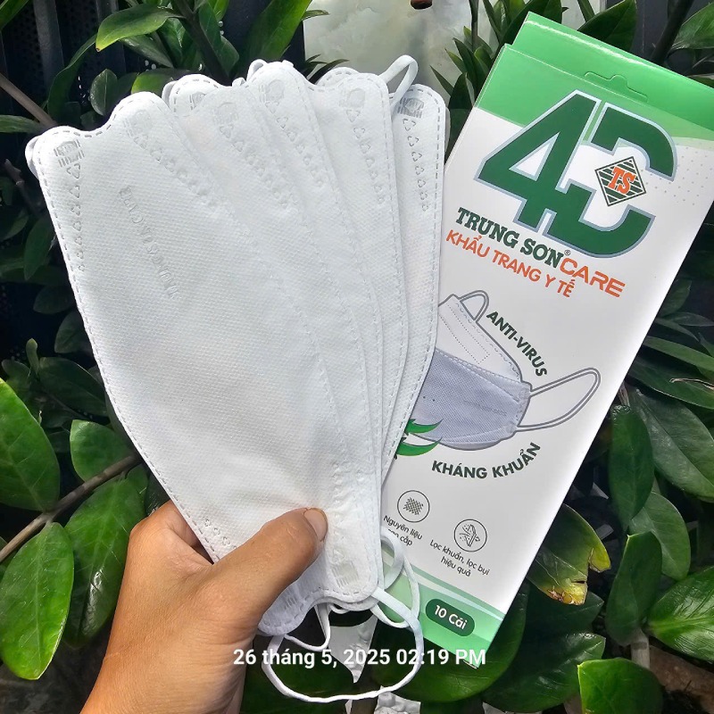 1 Hộp 10C Khẩu trang 4D Trung Sơn Care 5