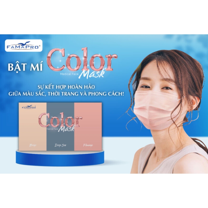 1 Hộp 50 Cái Khẩu Trang Y Tế Famapro Color Mask 4