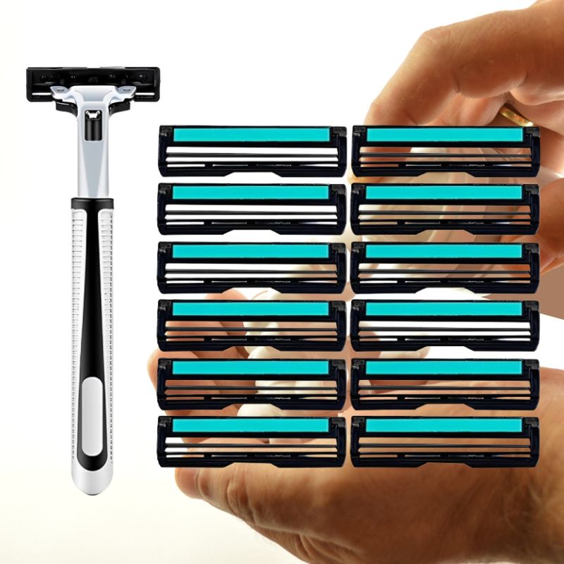 BỘ DAO CẠO RÂU TẶNG KÈM 12 LƯỠI 4