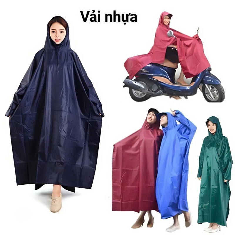 Áo Mưa Cánh Dơi 1 cổ Màu Trơn người lớn 4