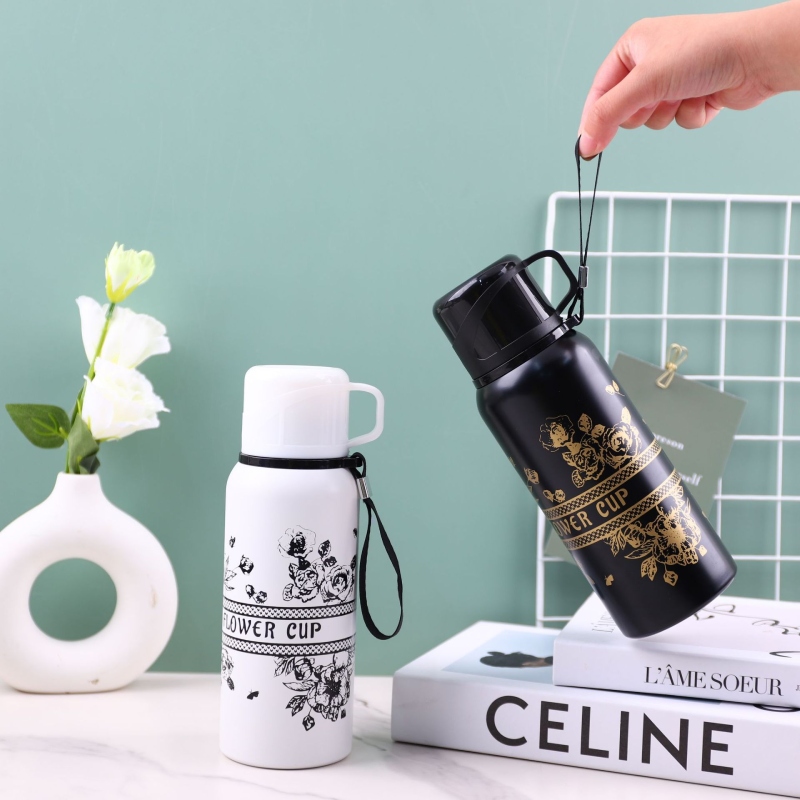 Bình Giữ Nhiệt Flower Cup Kèm Cốc 800ML 4