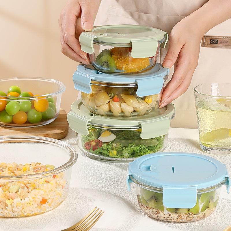 Bộ 3 Hộp lạnh Thủy Tinh Tròn 4