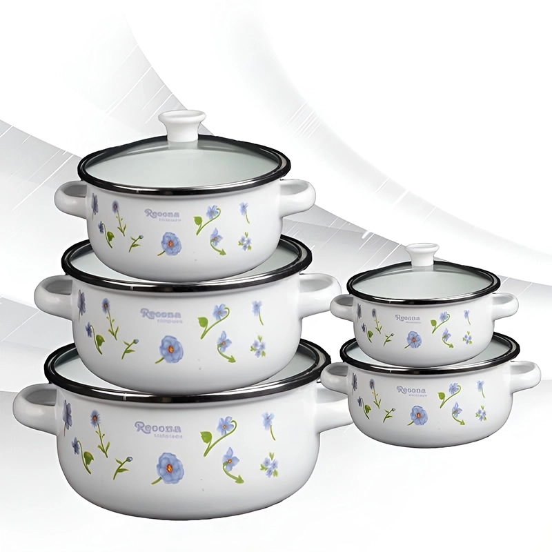 BỘ 3 NỒI TRÁNG MEN CAO CẤP hoa văn 4