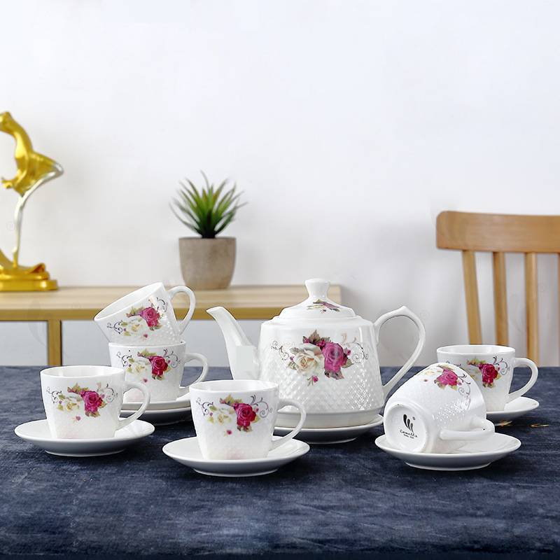 Bộ Ấm Trà Họa Tiết Kèm Ly và Tách 5