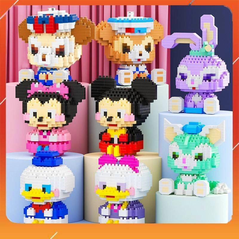Bộ đồ chơi Lego nhỏ 3D xếp hình nhân vật hoạt hình dễ thương 5