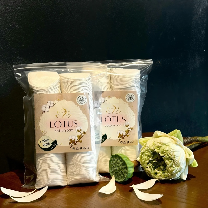 Bông Tẩy Trang Lotus 160 Miếng 4