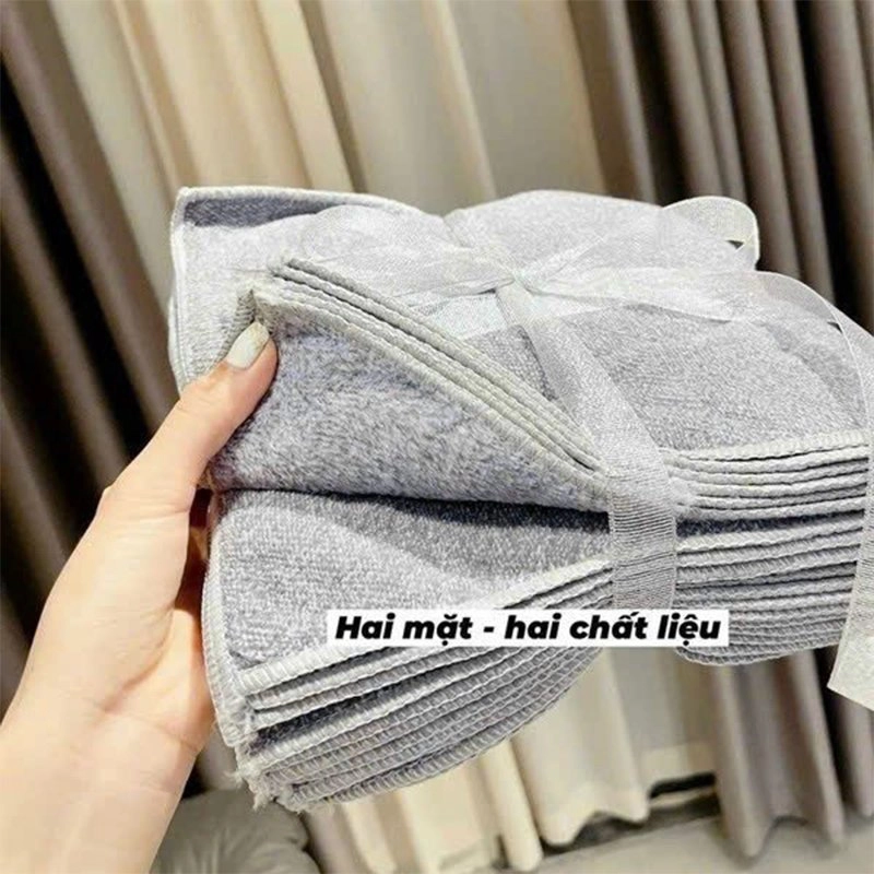1 Cái khăn lau nhà bếp 2 mặt 2 chất liệu 4